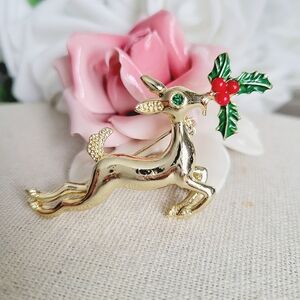 Christmas reindeer brooch